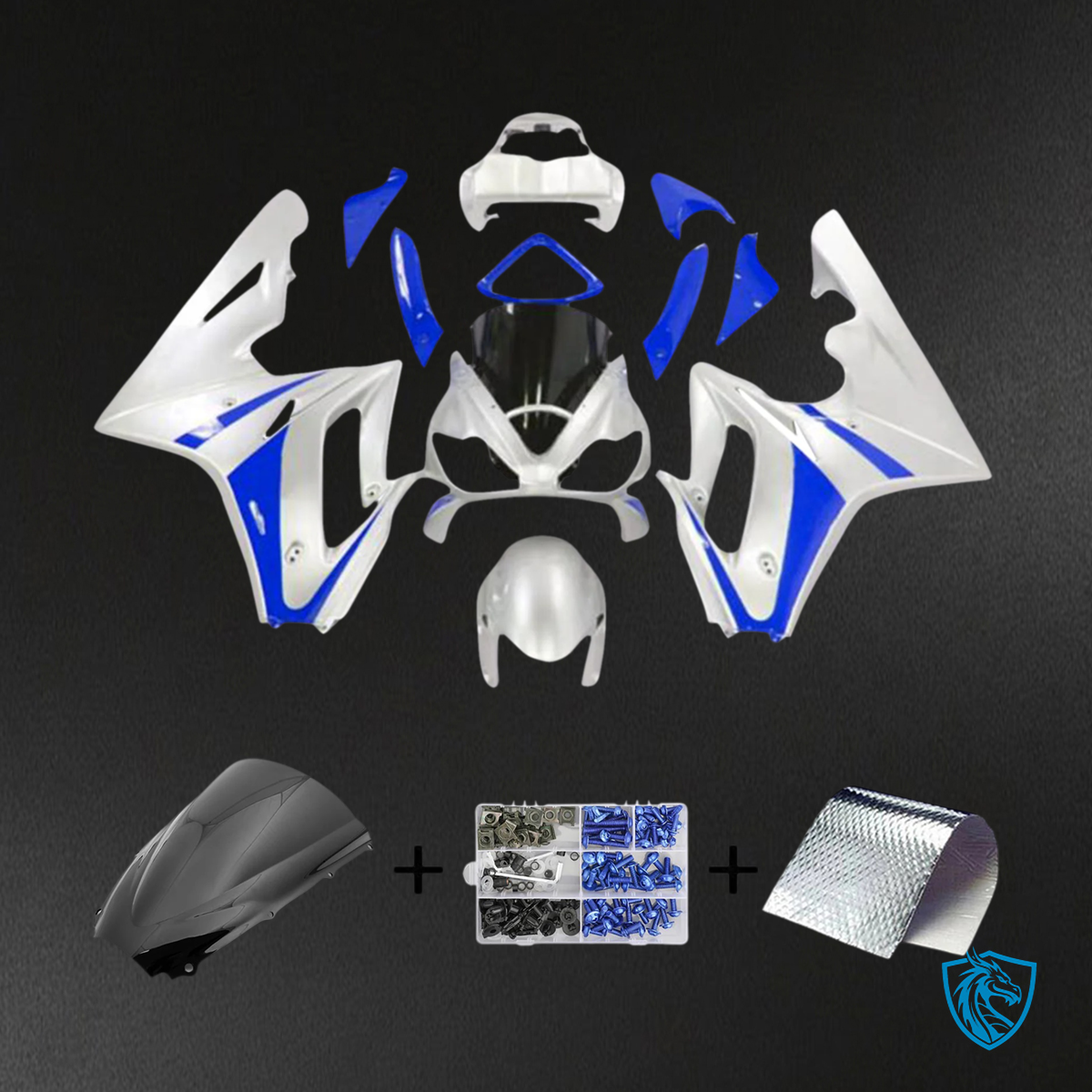Triumph Daytona 675 (2006-2008) White & Blue Style1 - Fairing Kit
