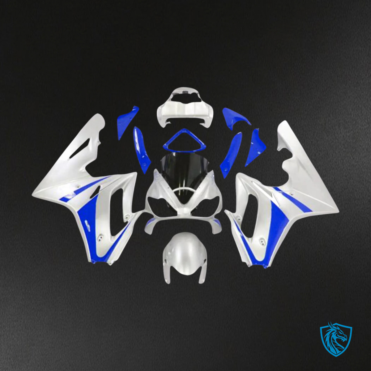 Triumph Daytona 675 (2006-2008) White & Blue Style1 - Fairing Kit