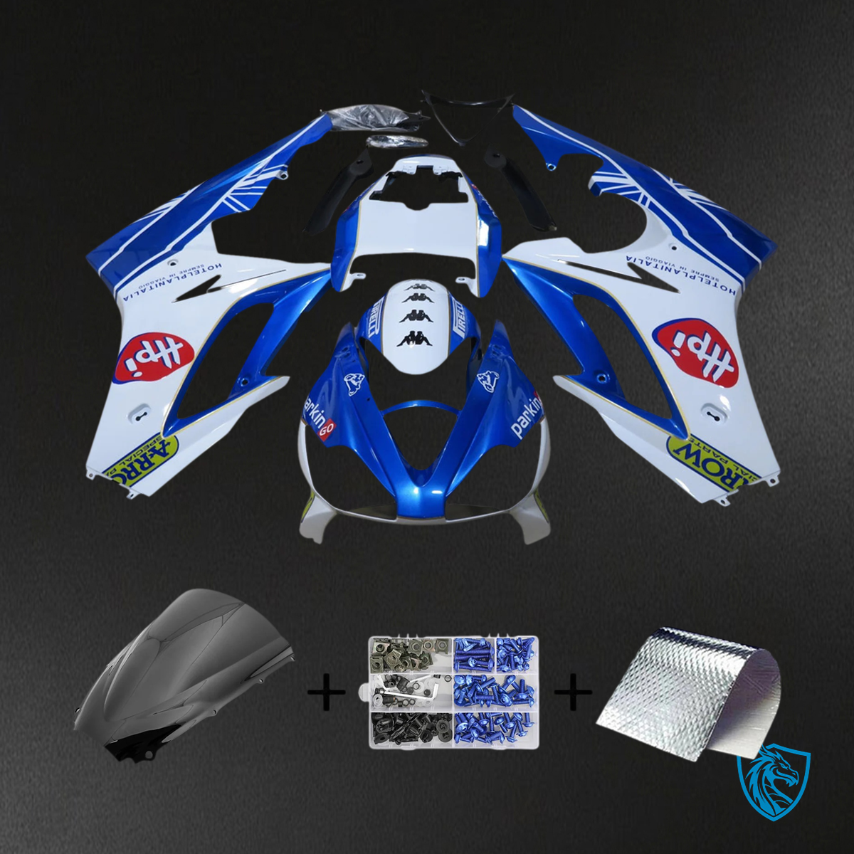 Triumph Daytona 675 (2006-2008) White & Blue Style2 - Fairing Kit