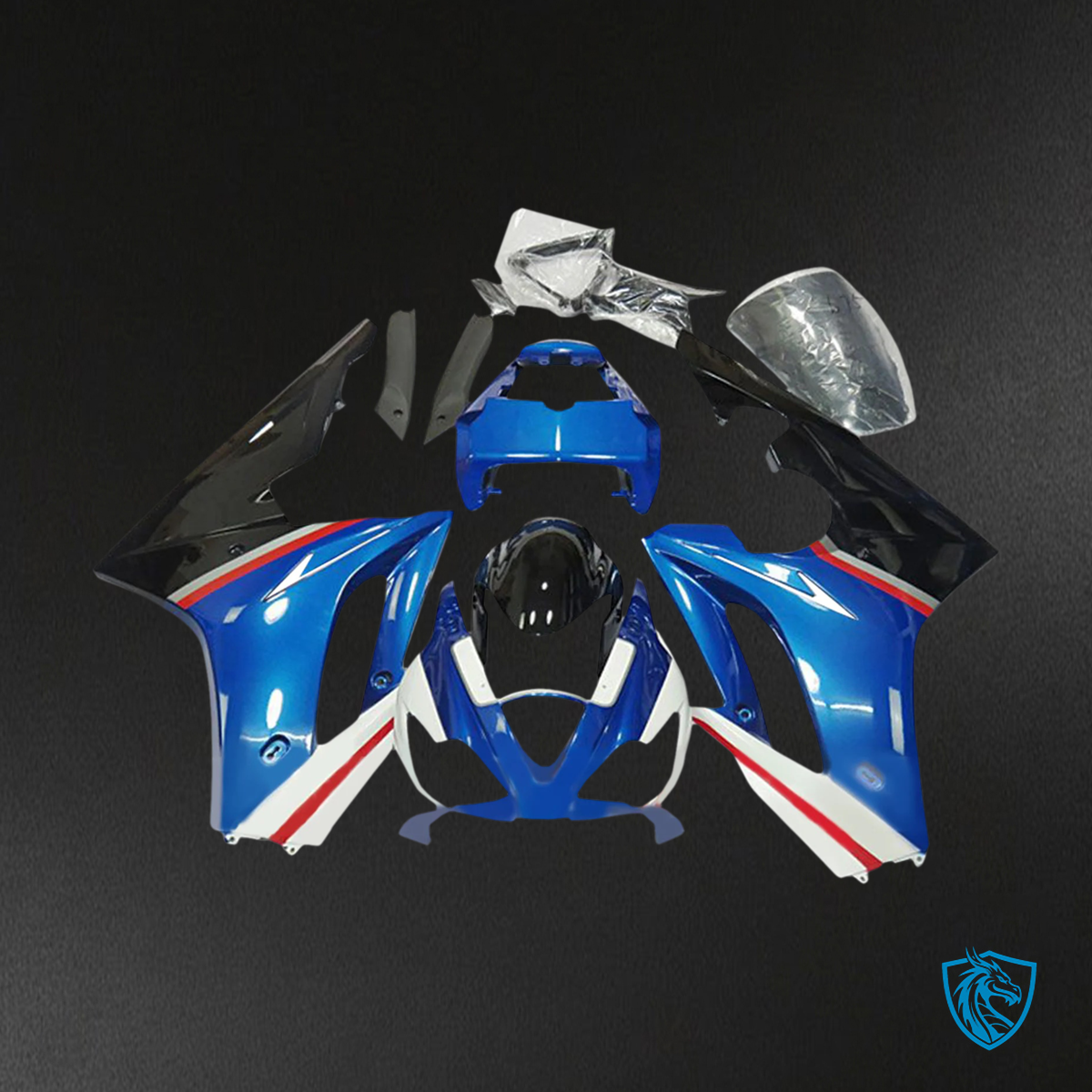 Triumph Daytona 675 (2006-2008) White & Blue Style3 - Fairing Kit