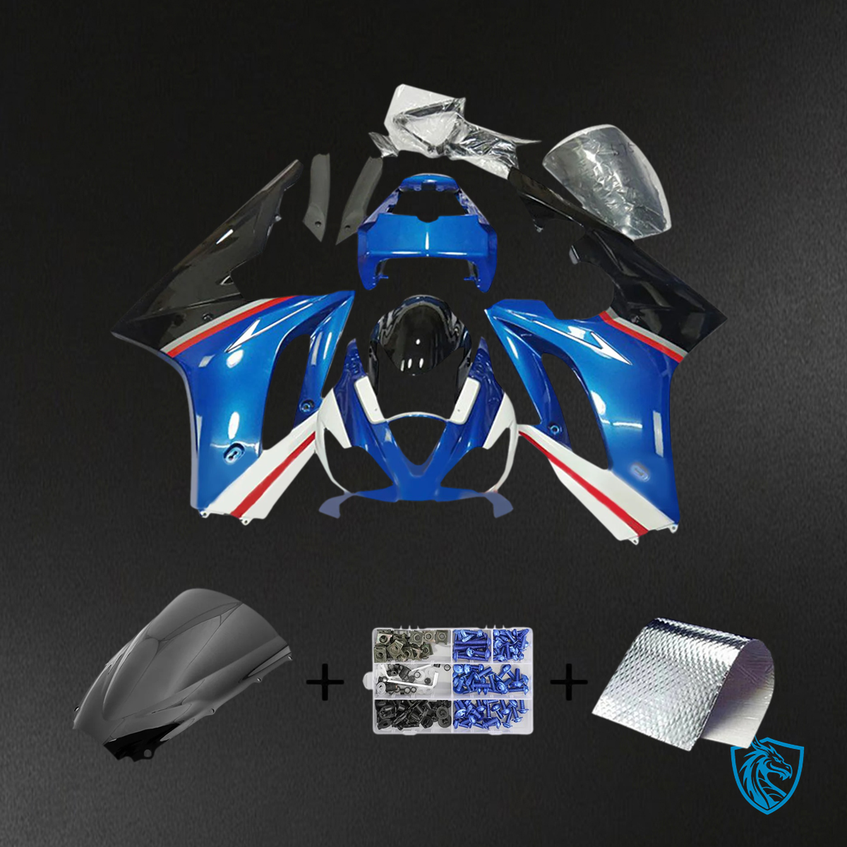 Triumph Daytona 675 (2006-2008) White & Blue Style3 - Fairing Kit
