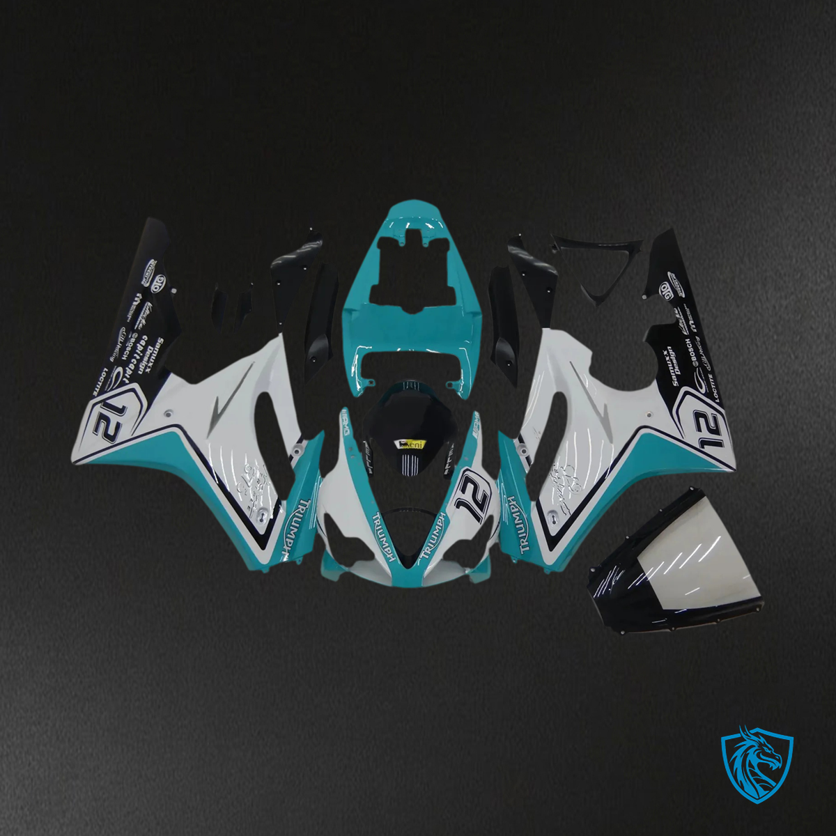Triumph Daytona 675 (2006-2008) White & Blue Style4 - Fairing Kit