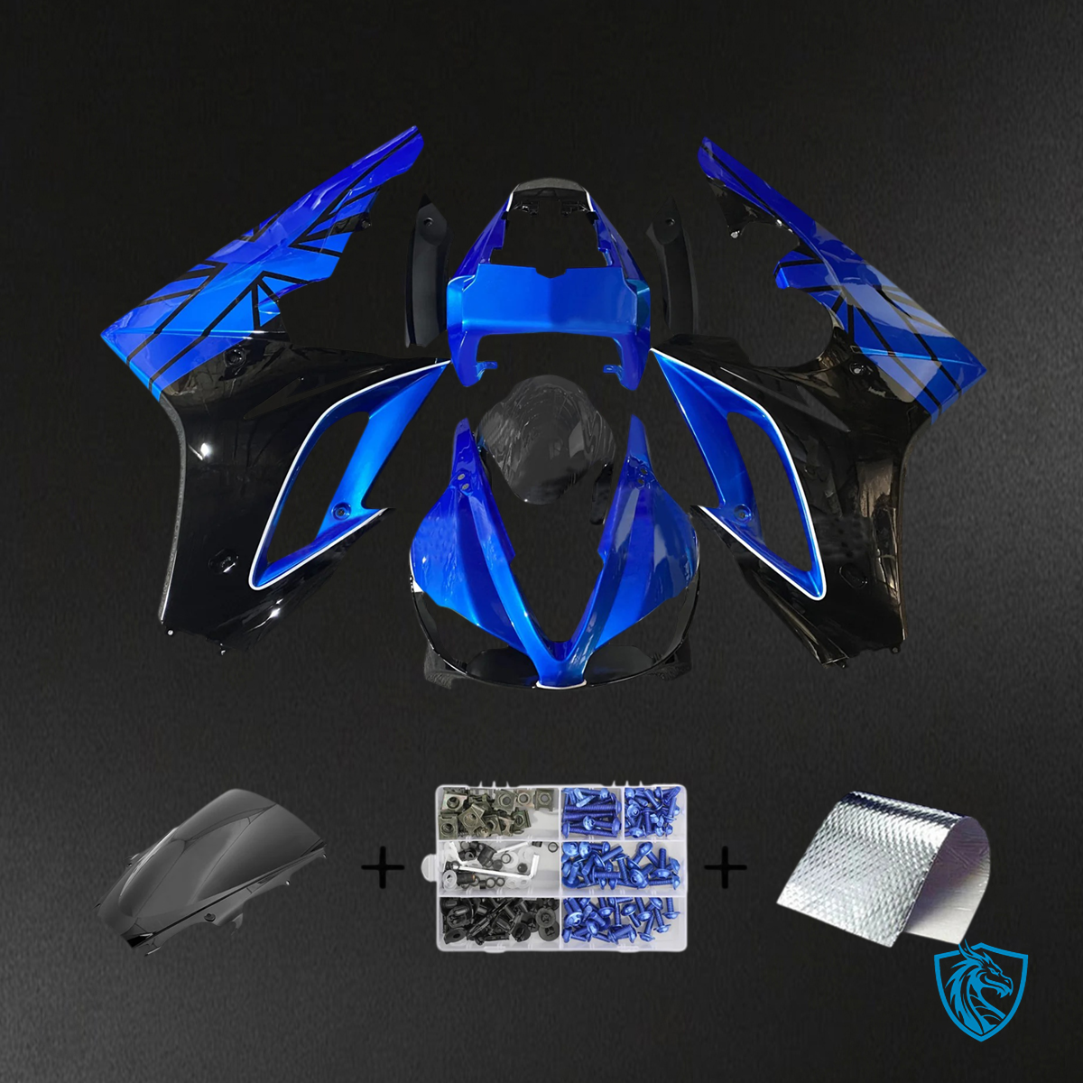 Triumph Daytona 675 (2009-2012) Black & Blue - Fairing Kit