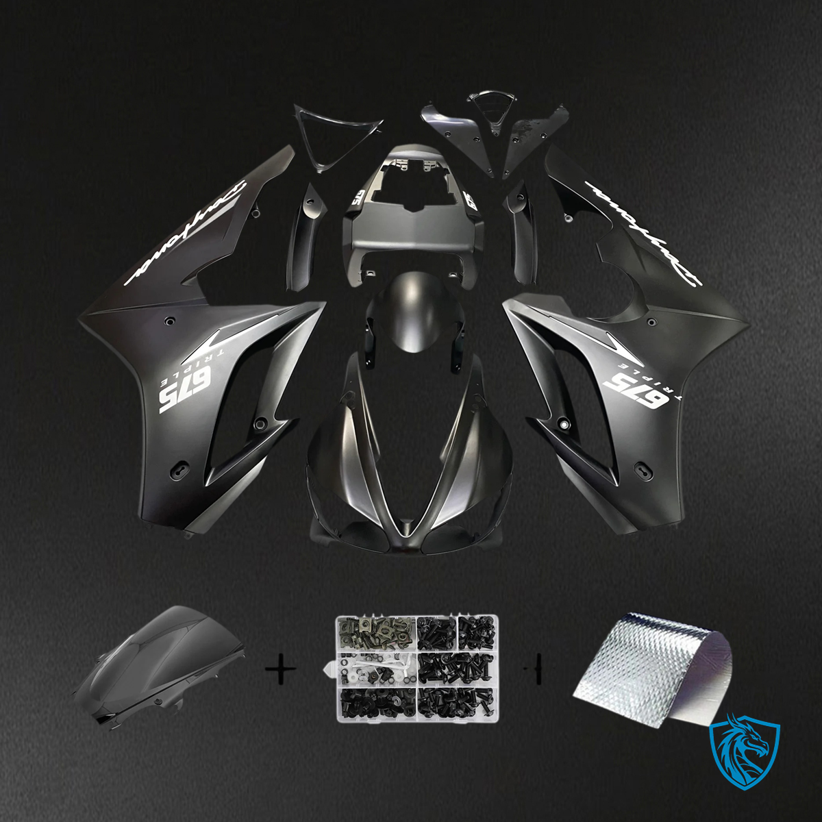 Triumph Daytona 675 (2009-2012) Black Style2 - Fairing Kit