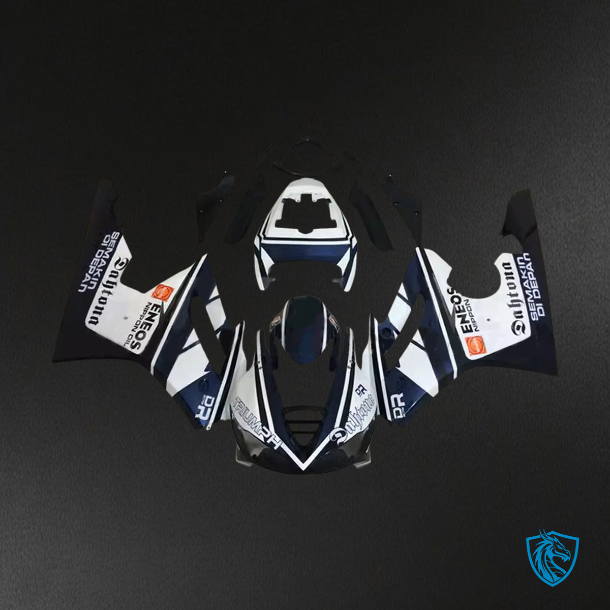 Triumph Daytona 675 (2009-2012) Black & White - Fairing Kit