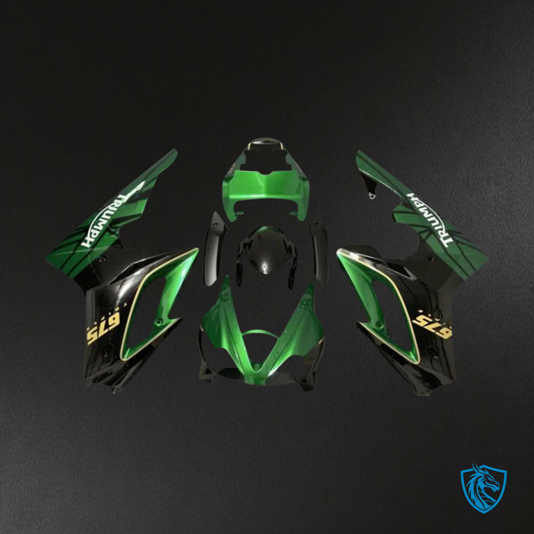Triumph Daytona 675 (2009-2012) Black & Green - Fairing Kit