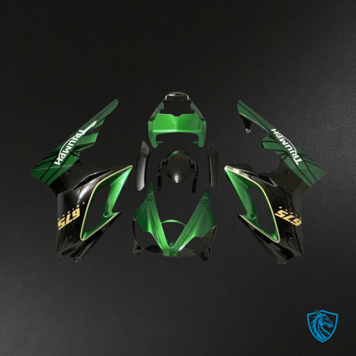 Triumph Daytona 675 (2009-2012) Black & Green - Fairing Kit
