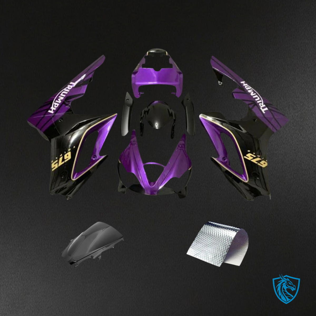 Triumph Daytona 675 (009-2012) Black & Purple Style3 - Fairing Kit