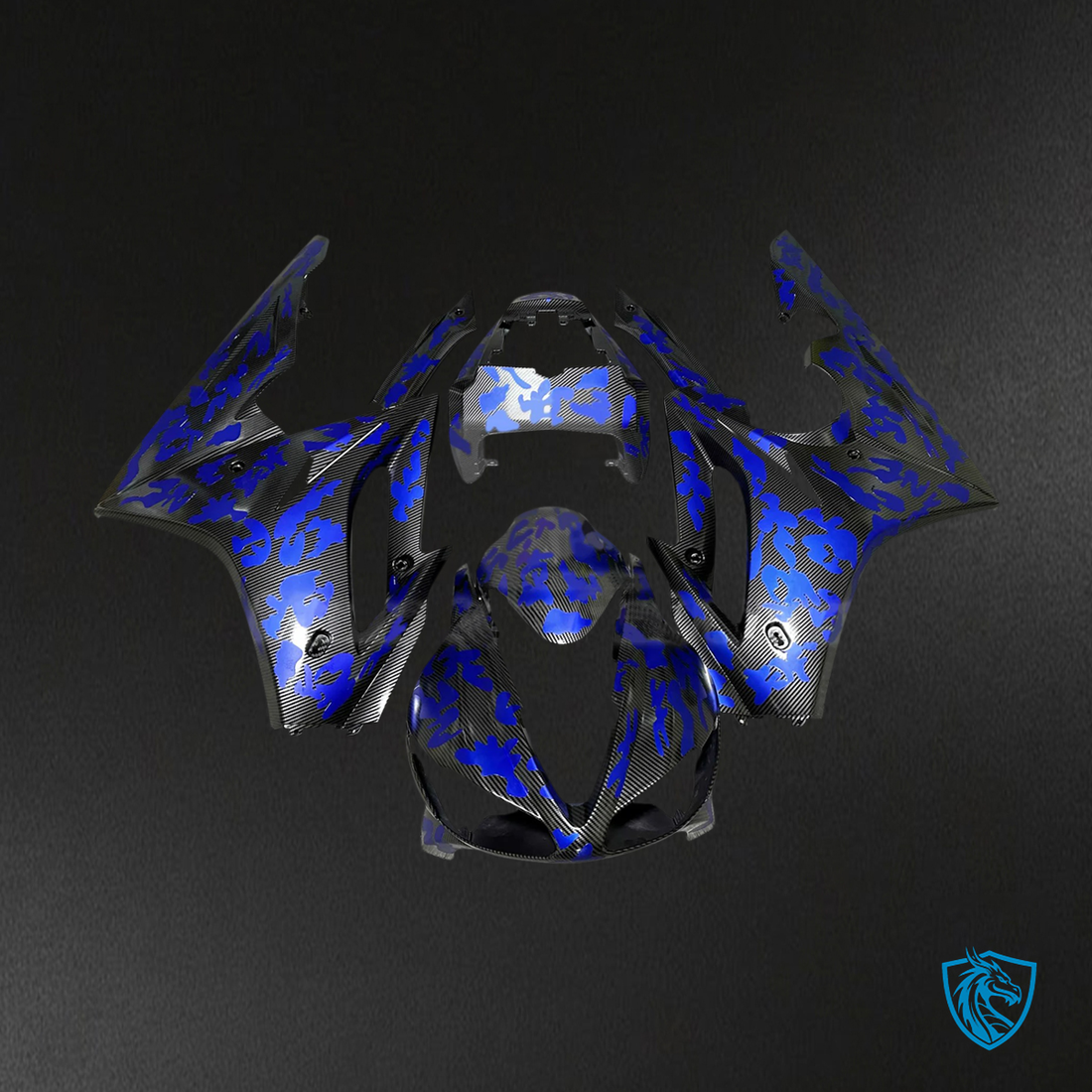 Triumph Daytona 675 (2009-2012) Carbon Fiber Patterns Blue - Fairing Kit