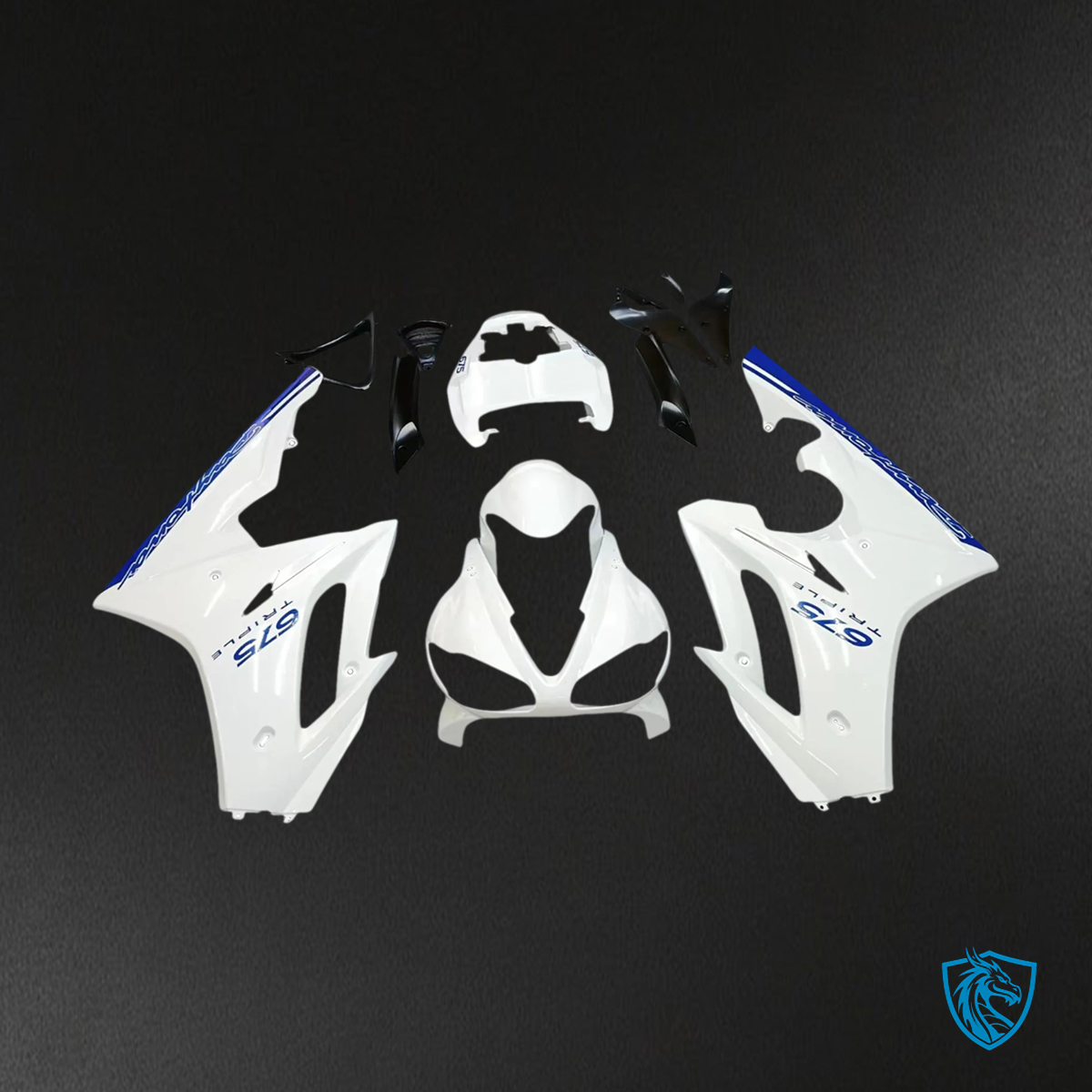 Triumph Daytona 675 (2009-2012) White & Blue - Fairing Kit