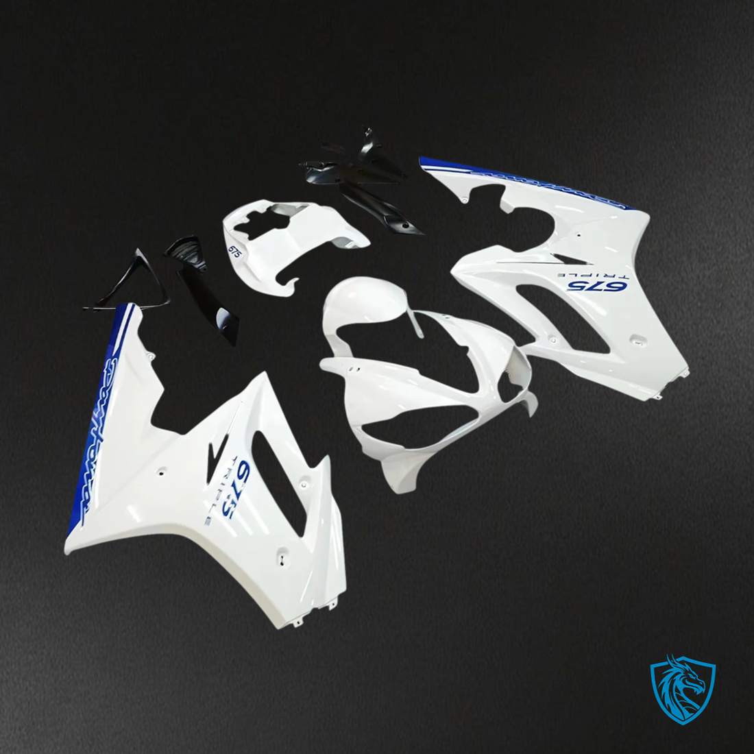 Triumph Daytona 675 (2009-2012) White & Blue - Fairing Kit