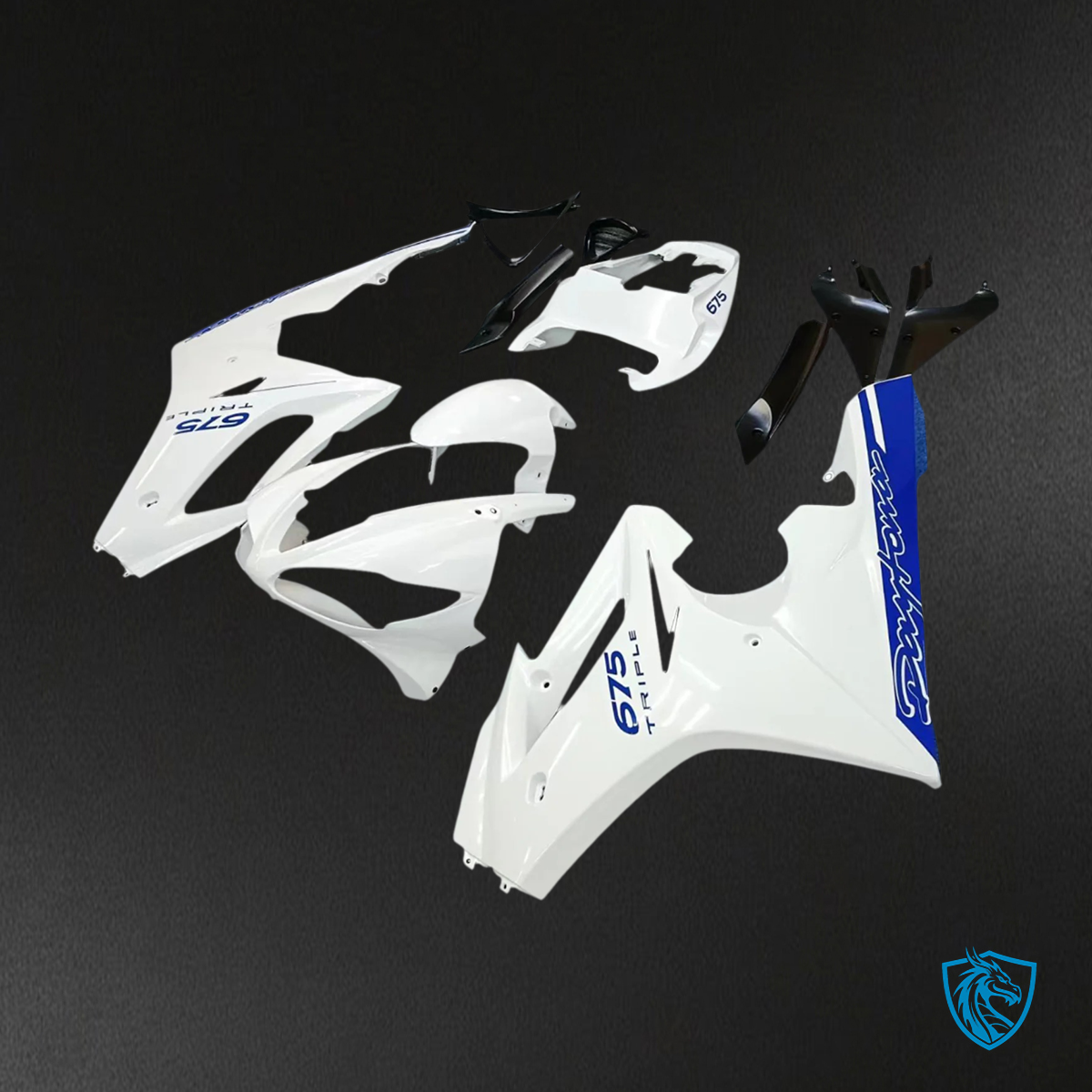 Triumph Daytona 675 (2009-2012) White & Blue - Fairing Kit