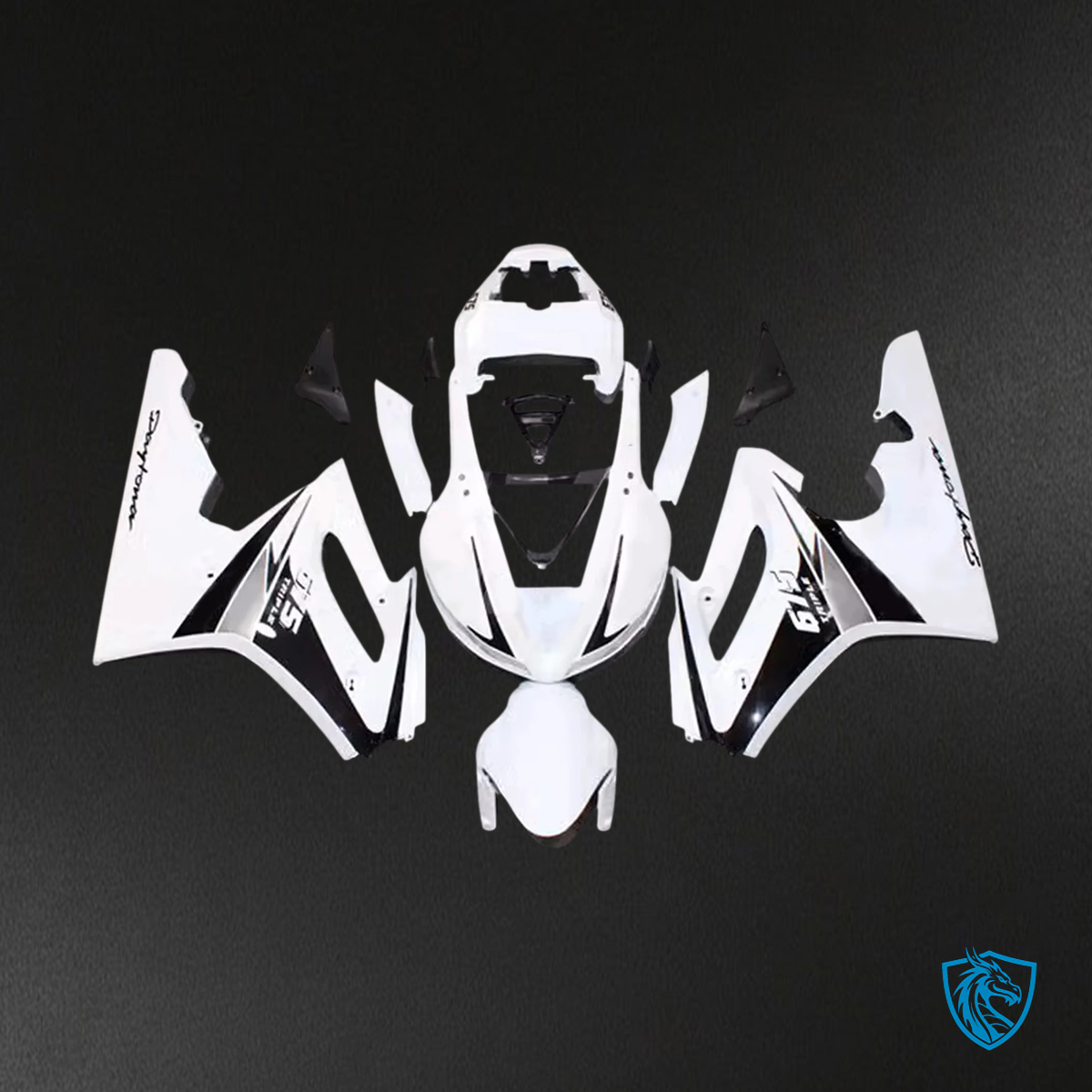 Triumph Daytona 675 ( 2009-2012) Black & White - Fairing Kit