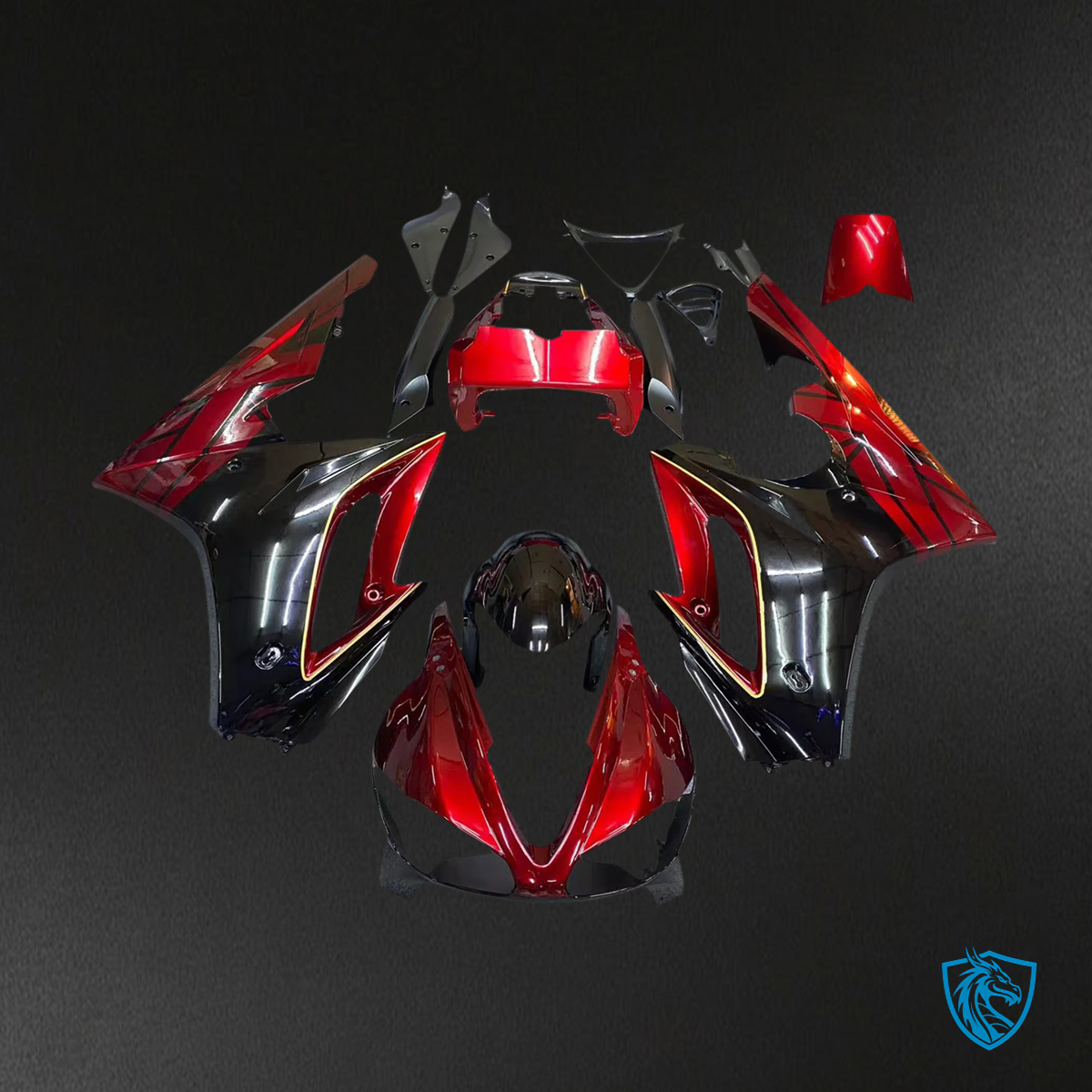 Triumph Daytona 675 (2009-2012) Dark Red & Black - Fairing Kit