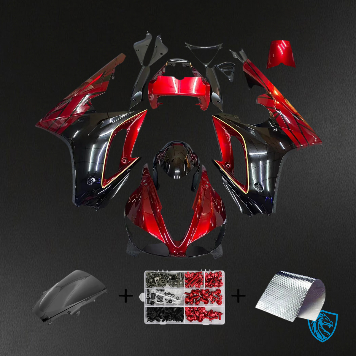 Triumph Daytona 675 (2009-2012) Dark Red & Black - Fairing Kit