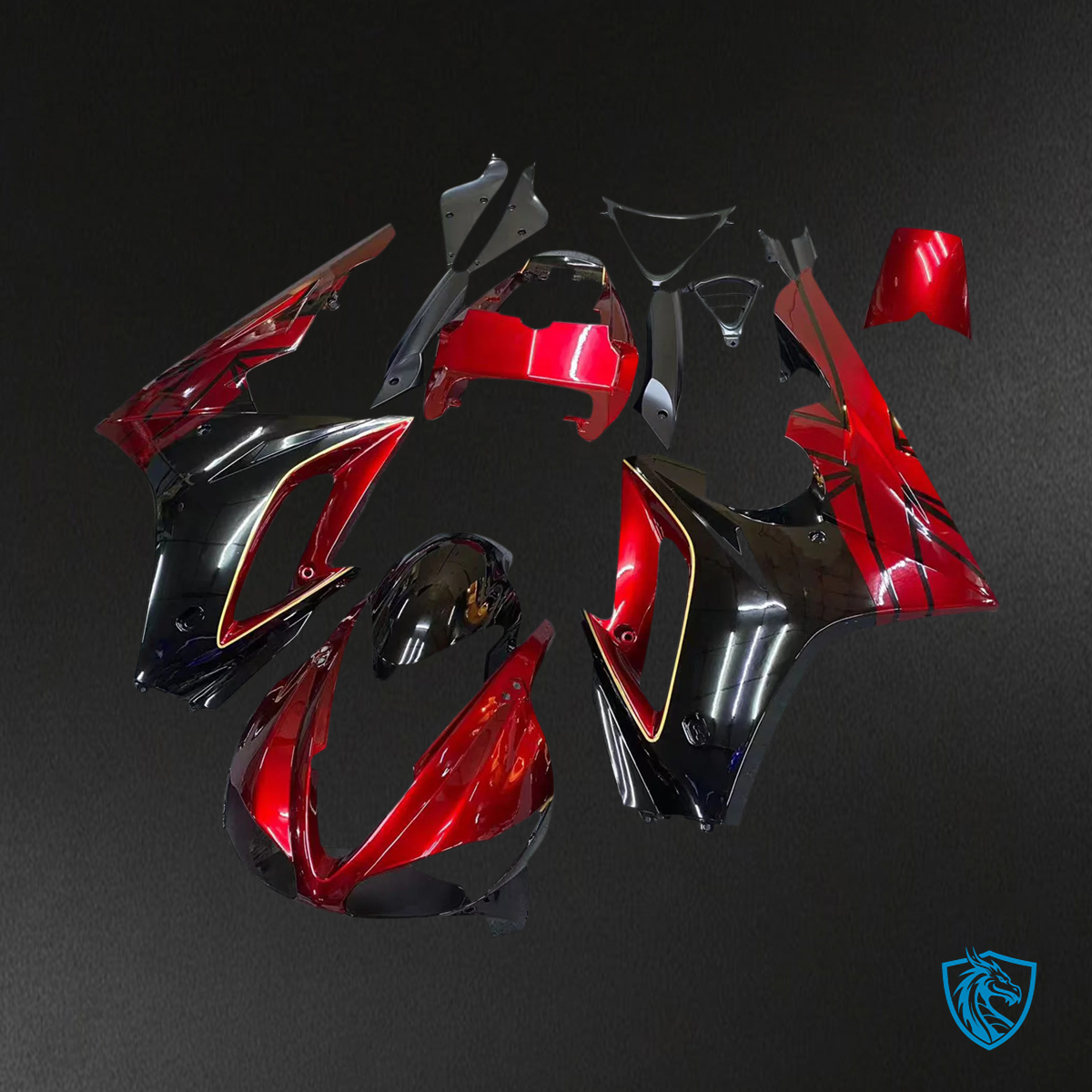 Triumph Daytona 675 (2009-2012) Dark Red & Black - Fairing Kit