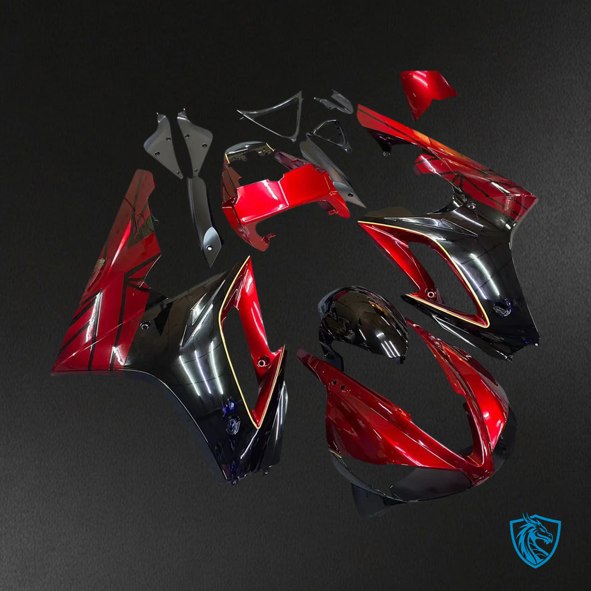 Triumph Daytona 675 (2009-2012) Dark Red & Black - Fairing Kit