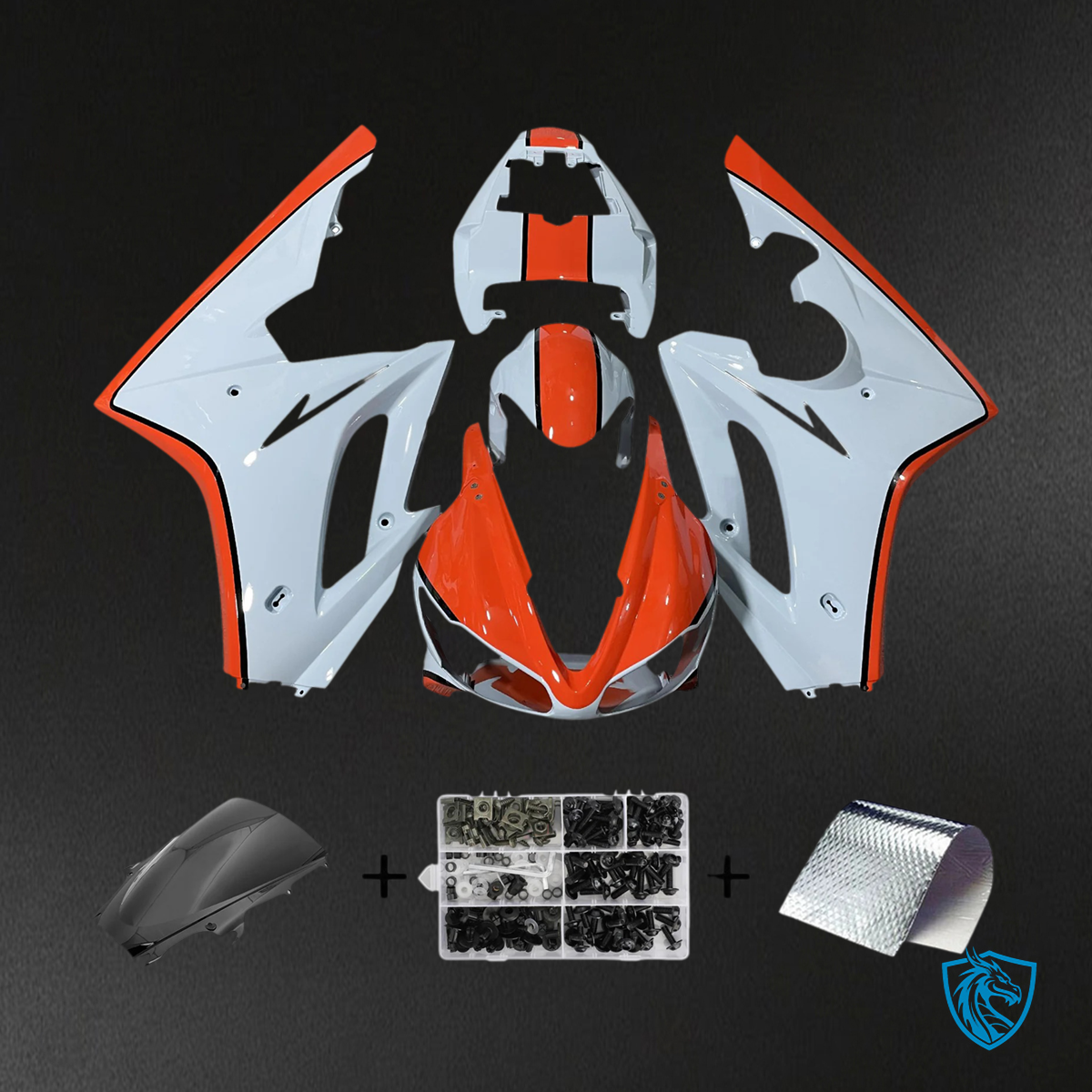 Triumph Daytona 675 (2009-2012) Orange White - Fairing Kit