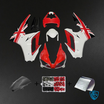 Triumph Daytona 675 (2009-2012) White & Red - Fairing Kit