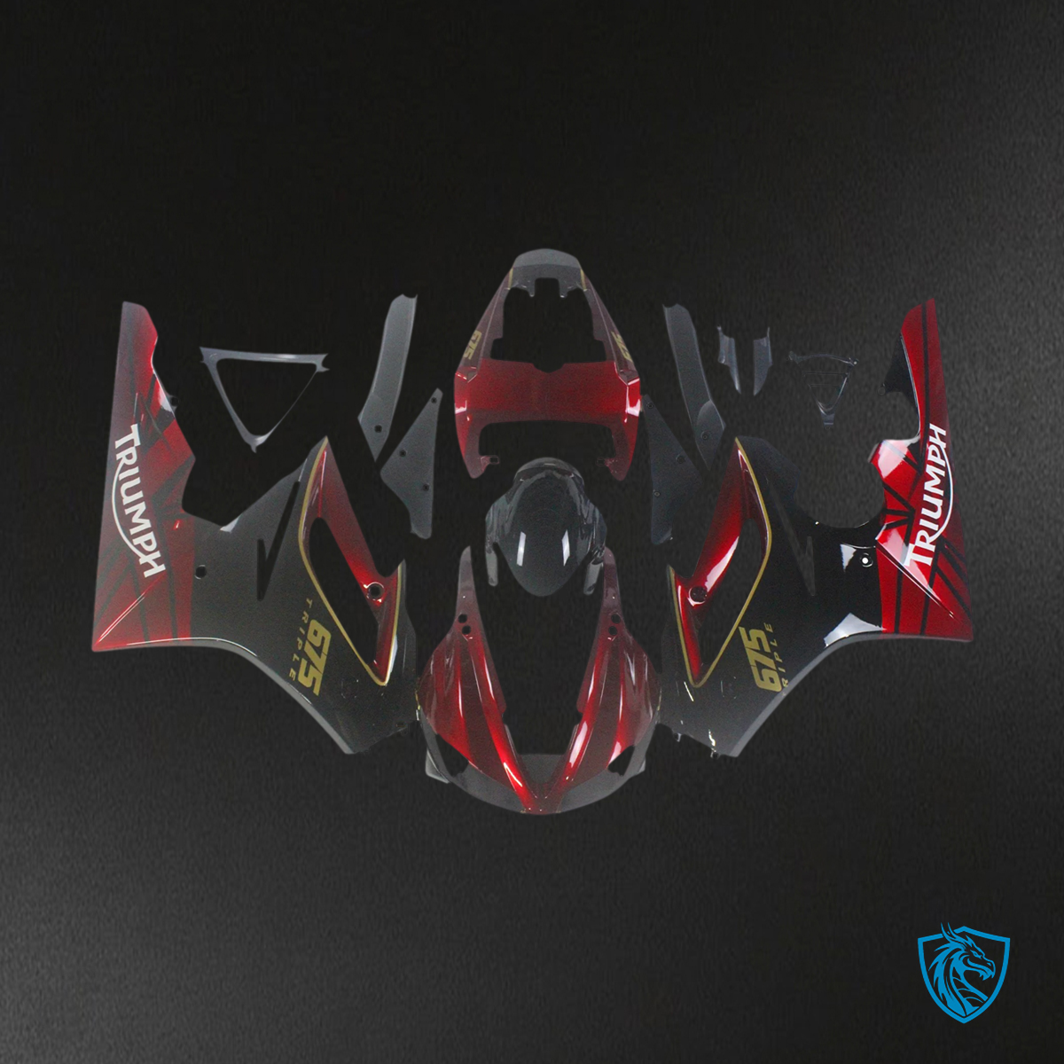 Triumph Daytona 675 (2009-2012) Red & Black - Fairing Kit