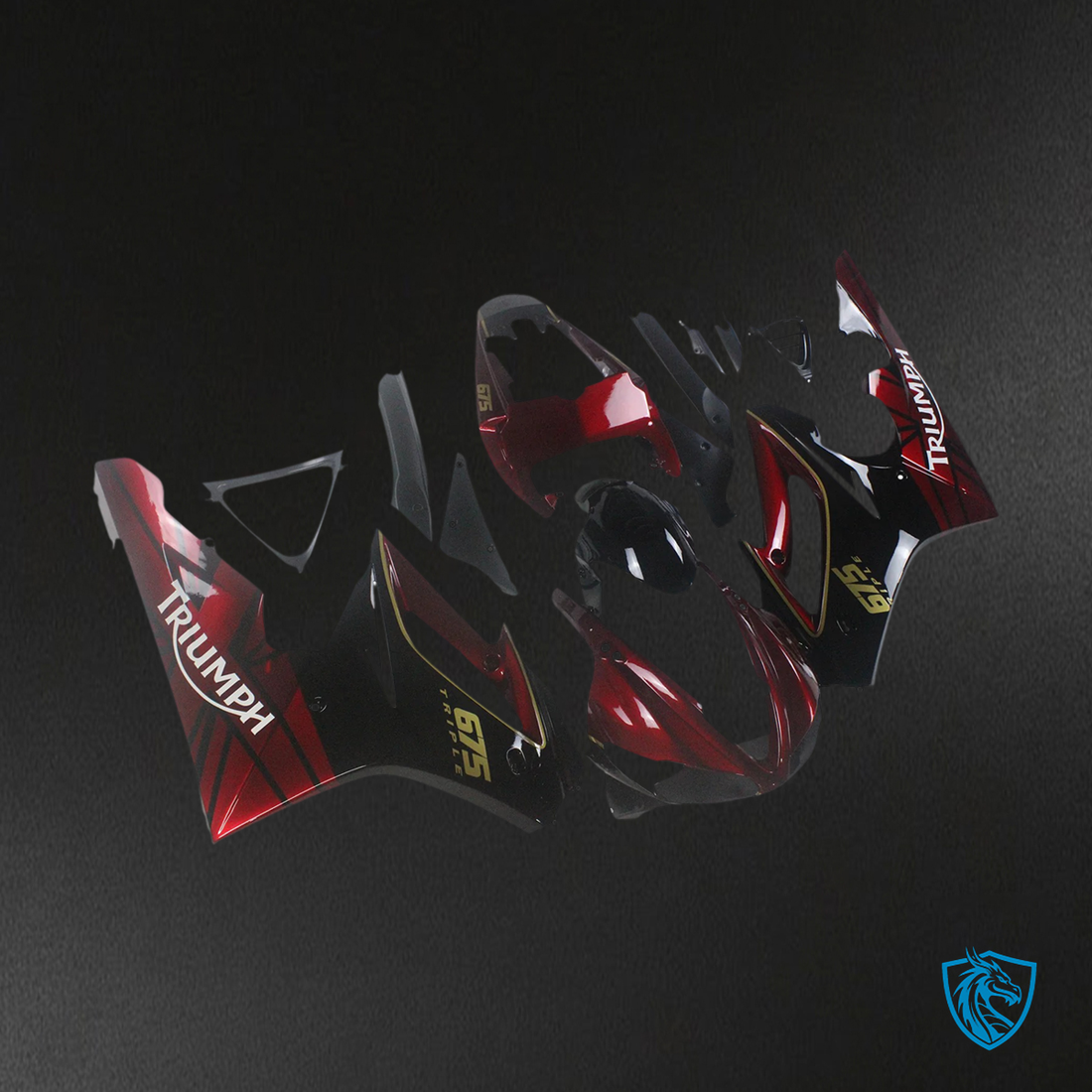 Triumph Daytona 675 (2009-2012) Red & Black - Fairing Kit