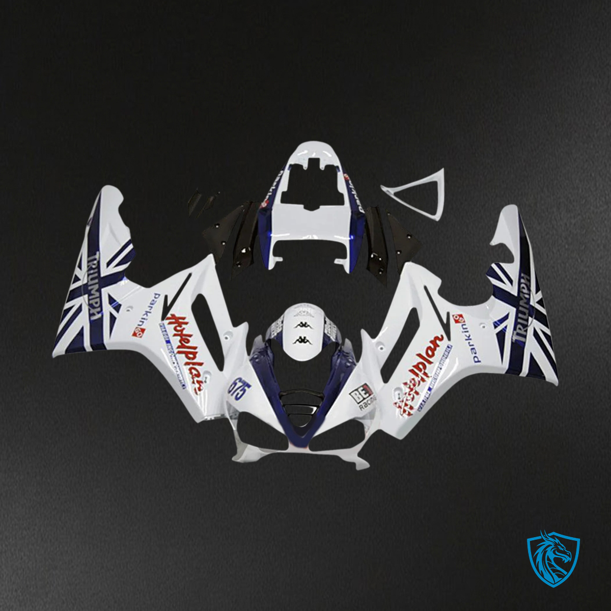 Triumph Daytona 675 (2009-2012) White & Black Style2 - Fairing Kit
