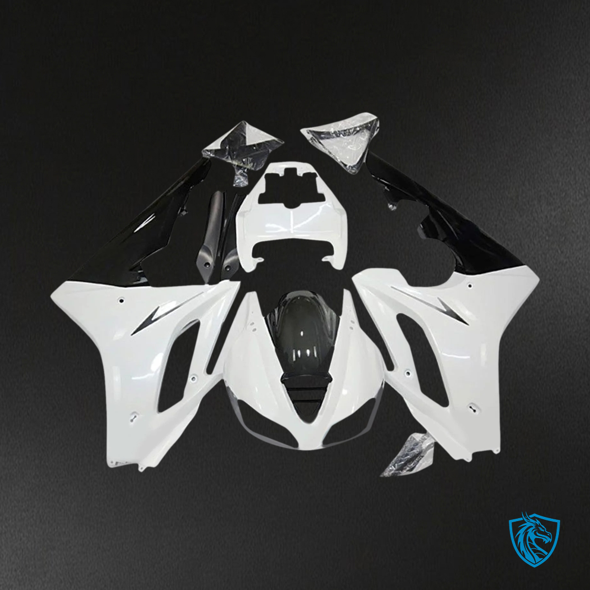 Triumph Daytona 675 (2009-2012) White & Black Style3 - Fairing Kit