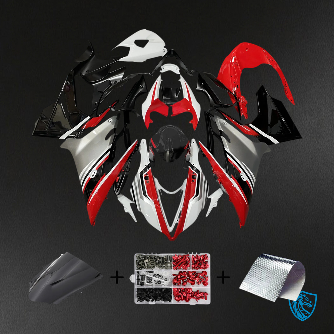 Triumph Daytona 675 (2013-2017) Black Red & Gray - Fairing Kit