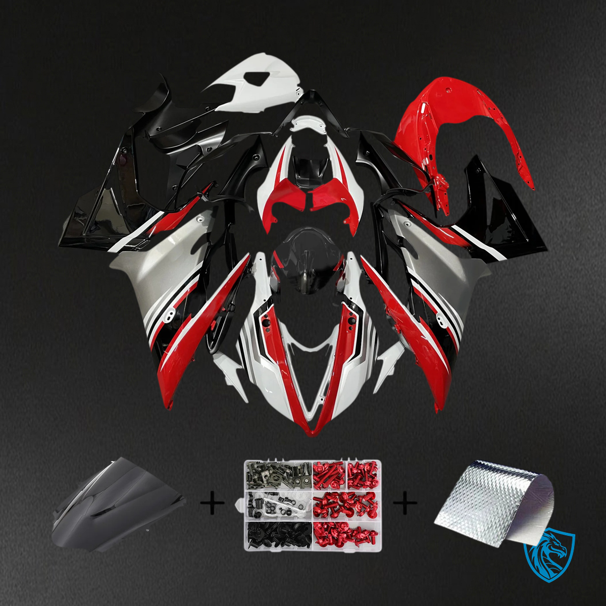 Triumph Daytona 675 (2013-2017) Black Red & Gray - Fairing Kit