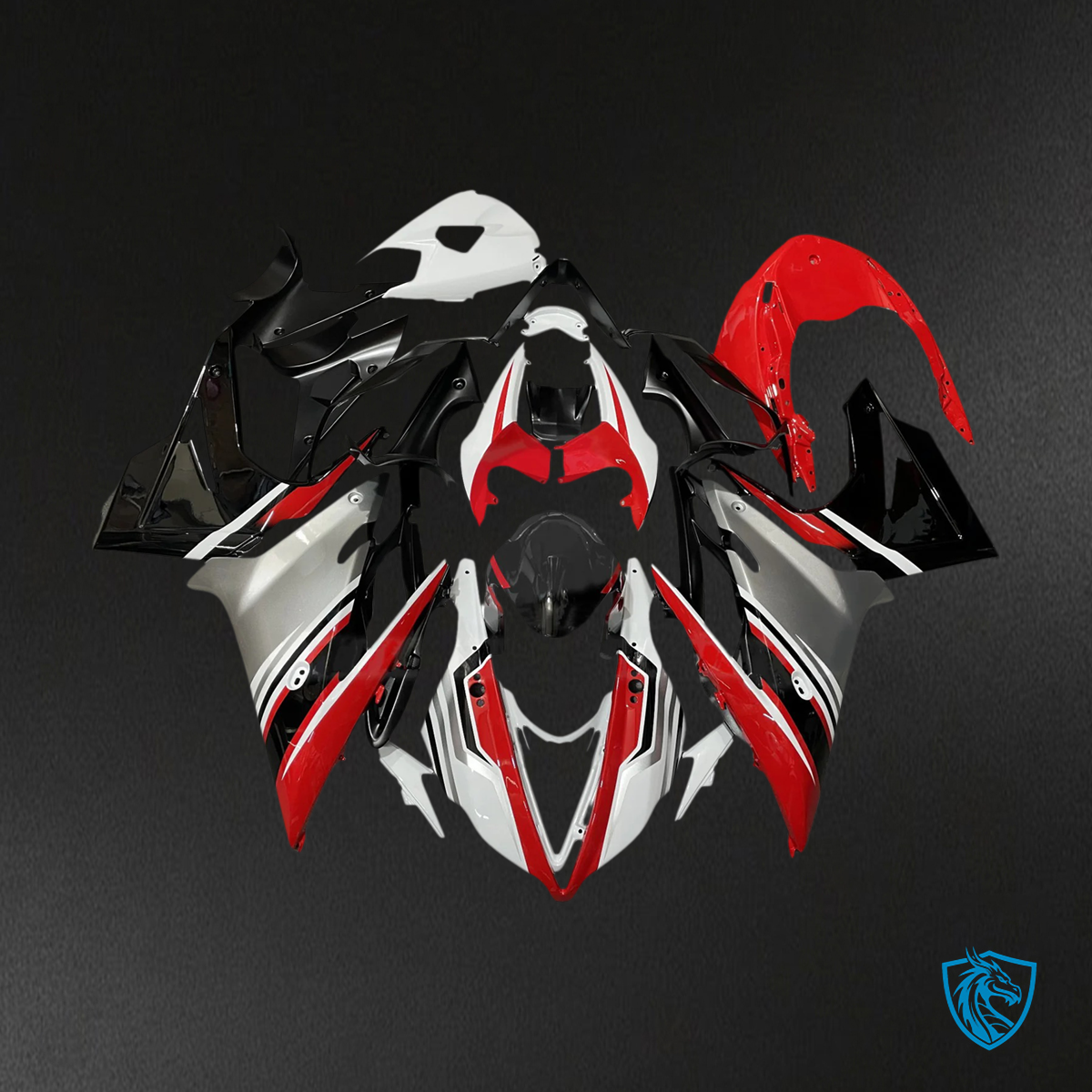 Triumph Daytona 675 (2013-2017) Black Red & Gray - Fairing Kit