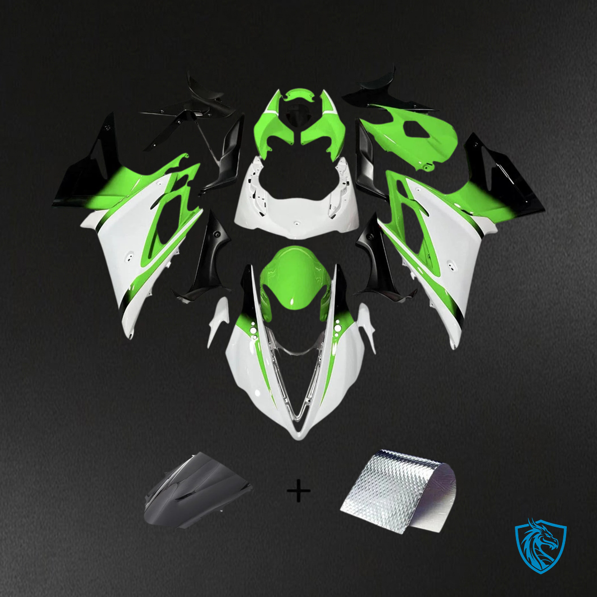 Triumph Daytona 675 (2013-2017) Green & White - Fairing Kit