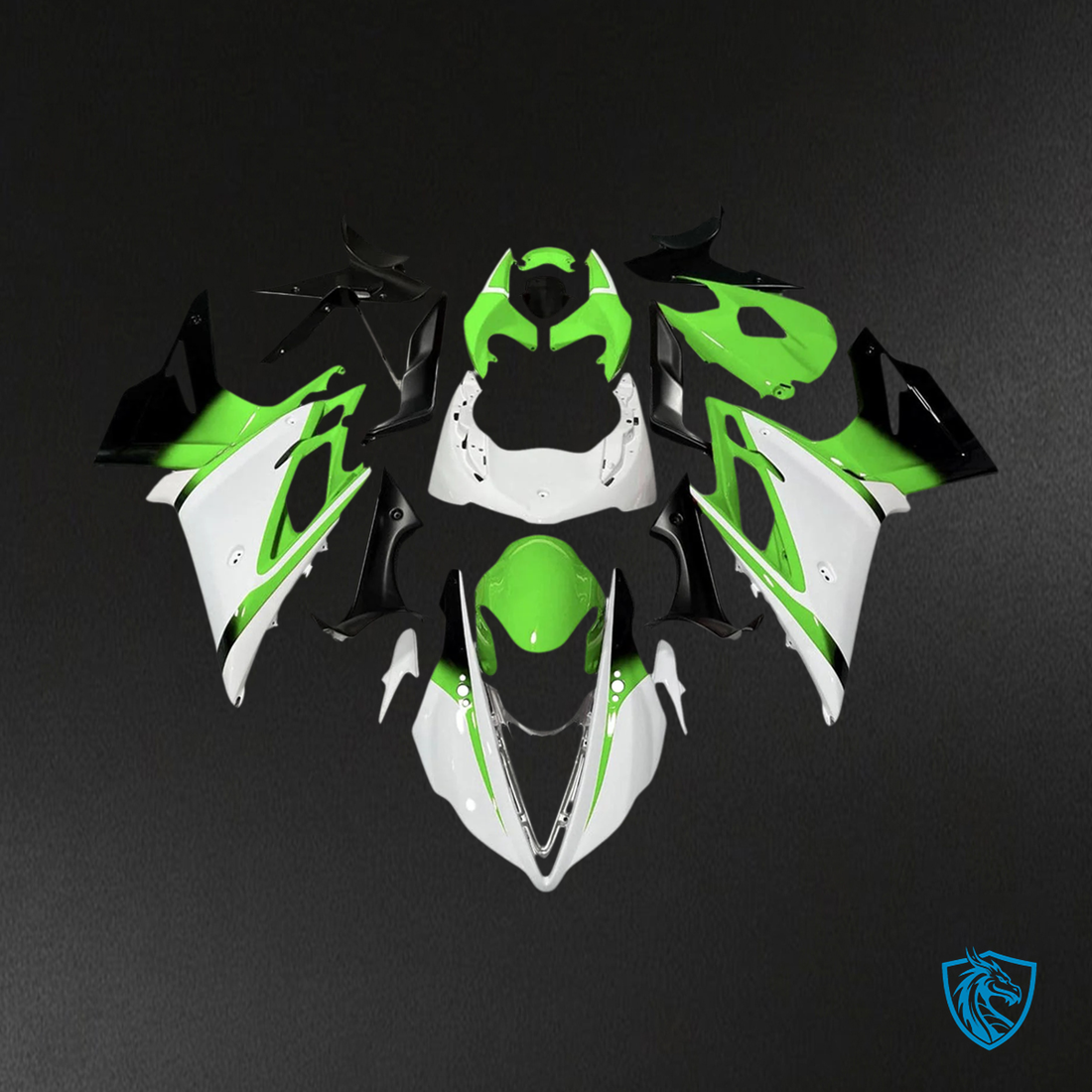 Triumph Daytona 675 (2013-2017) Green & White - Fairing Kit