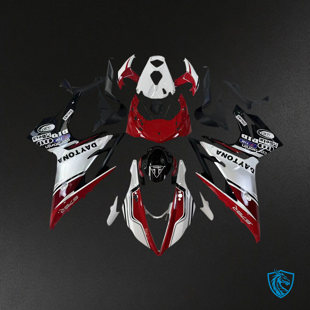 Triumph Daytona 675 (2013-2017) Red & White Style2 - Fairing Kit