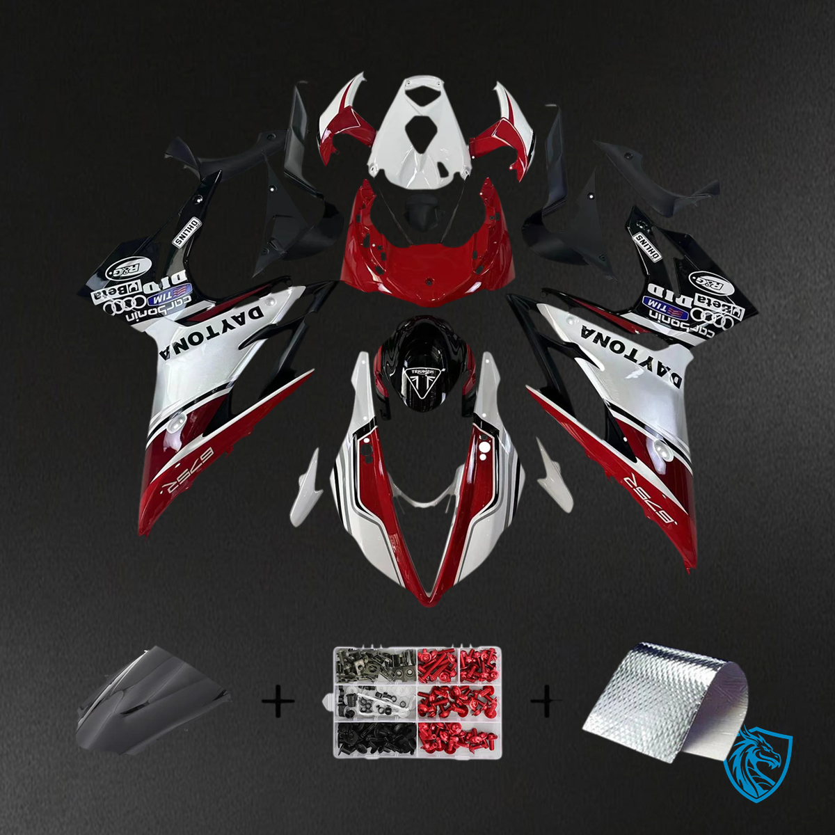 Triumph Daytona 675 (2013-2017) Red & White Style2 - Fairing Kit