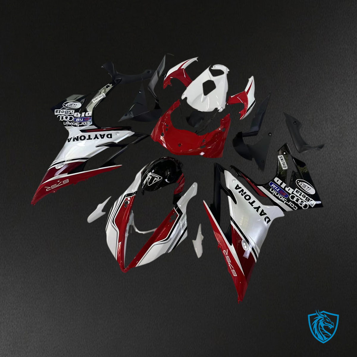 Triumph Daytona 675 (2013-2017) Red & White Style2 - Fairing Kit