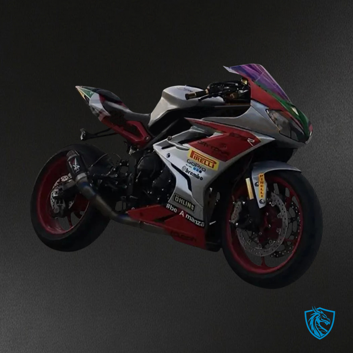 Triumph Daytona 675 (2013-2017) Red & White Style3 - Fairing Kit