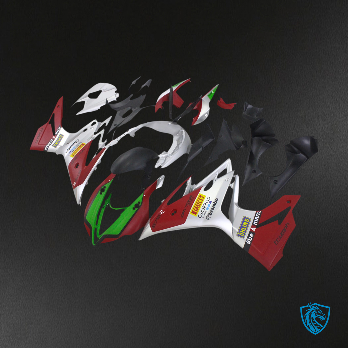 Triumph Daytona 675 (2013-2017) Red & White Style4 - Fairing Kit