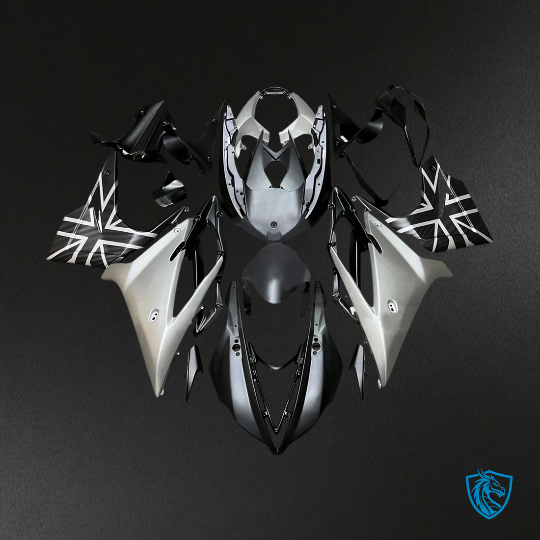 Triumph Daytona 675 (2013-2017) Silver & Black - Fairing Kit