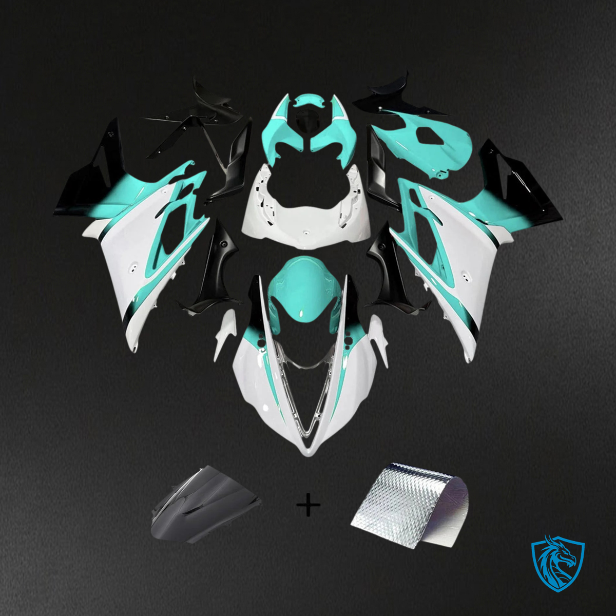 Triumph Daytona 675 (2013-2017) Turquoise & White - Fairing Kit