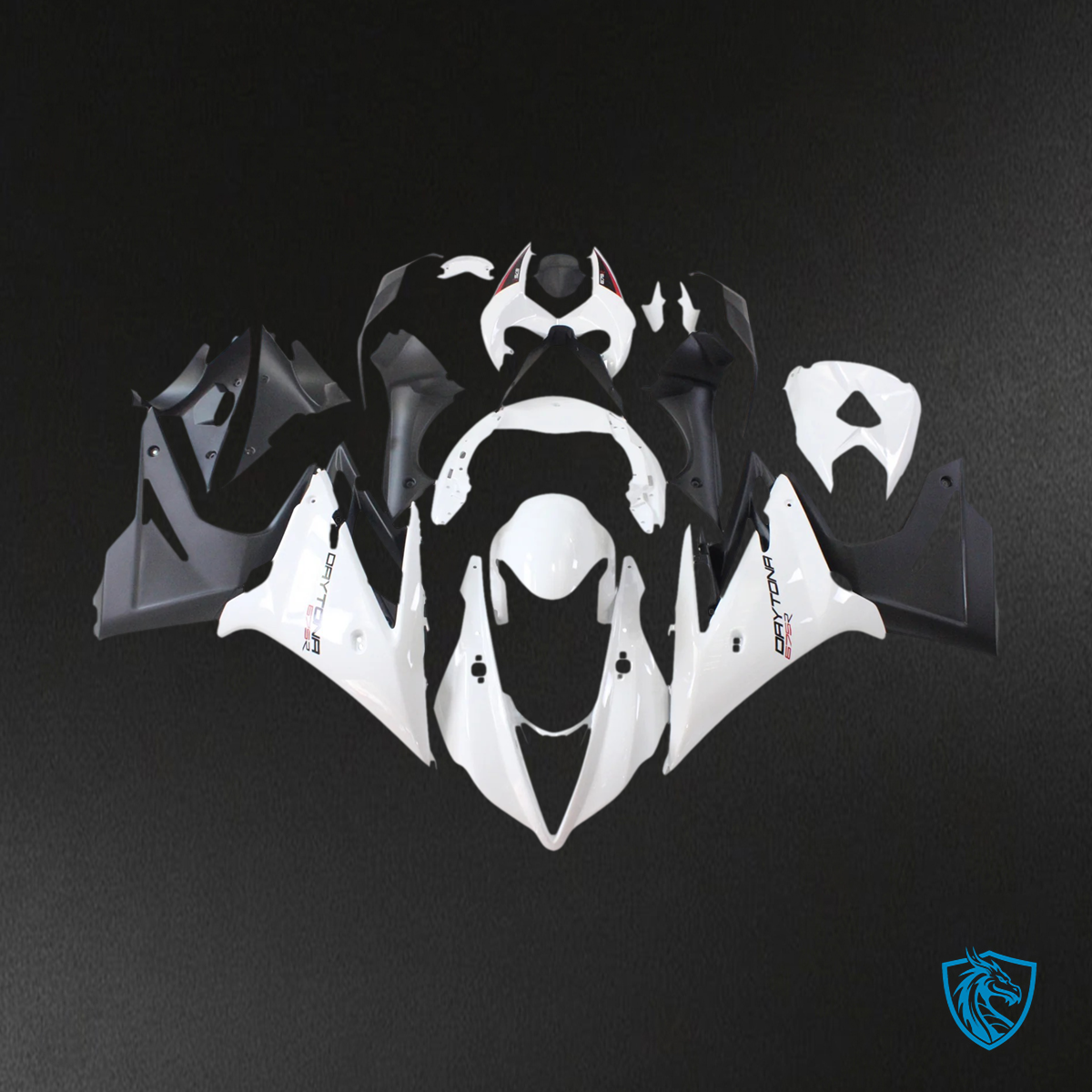 Triumph Daytona 675 (2013-2017) White & Black - Fairing Kit