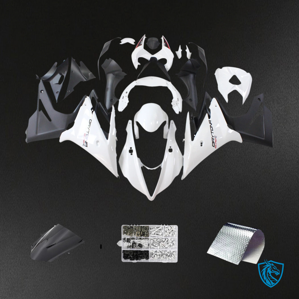 Triumph Daytona 675 (2013-2017) White & Black - Fairing Kit