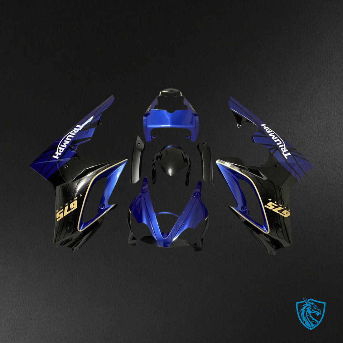 Triumph Daytona 675 (2009-2012) Blue & Black Style 1 - Fairing Kit