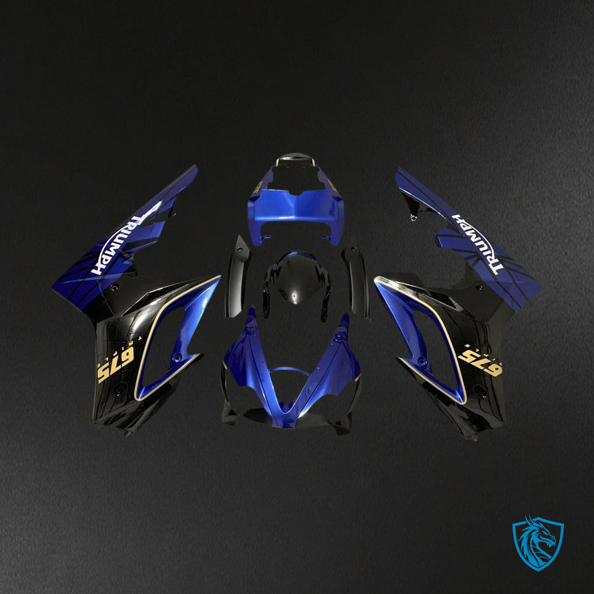 Triumph Daytona 675 (2009-2012) Blue & Black Style 1 - Fairing Kit