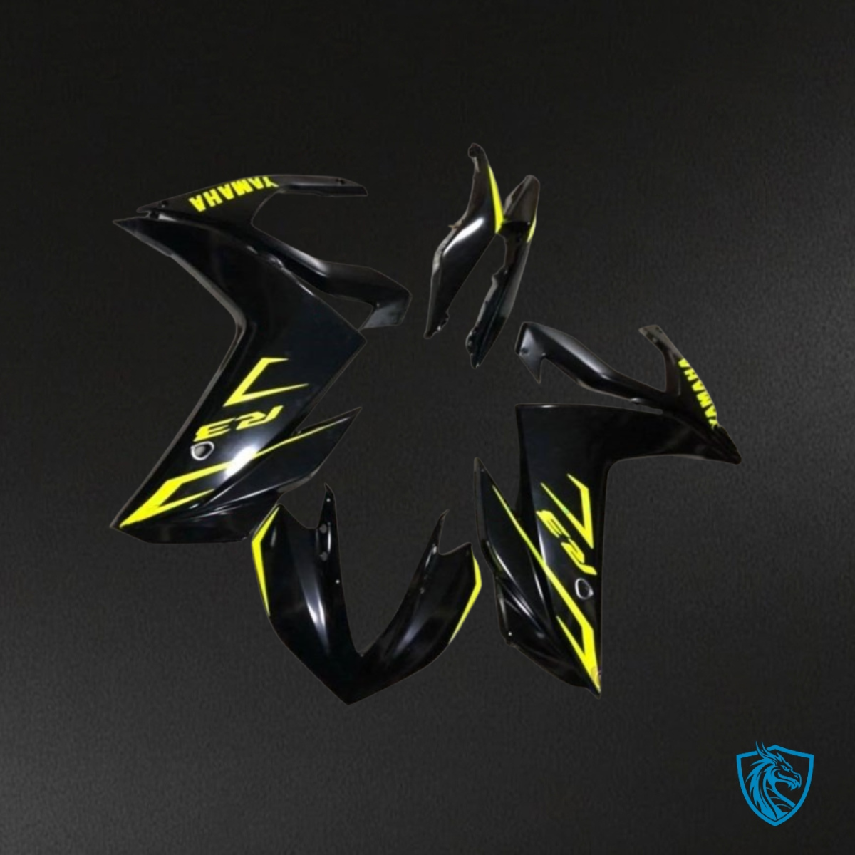 Yamaha YZF R3R25 (2015-2018) Gloss Black & Yellow - Replacement Motorcycle Fairings Kit
