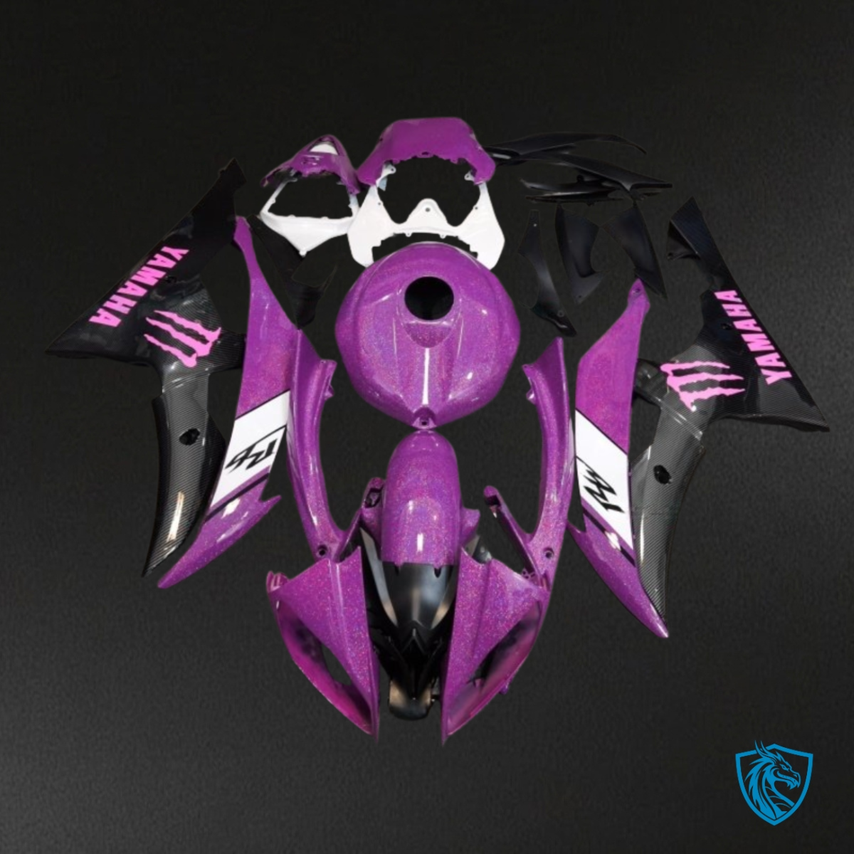 Yamaha YZF R6 (2008-2016) Pink, Black & White Fairing Kit - Aftermarket ABS Bodywork
