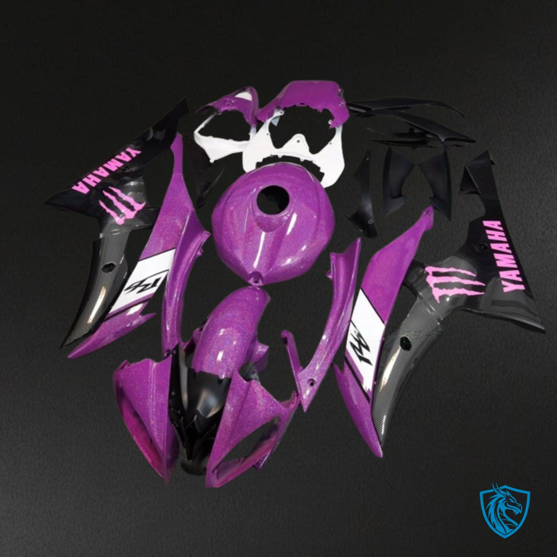 Yamaha YZF R6 (2008-2016) Pink, Black & White Fairing Kit - Aftermarket ABS Bodywork