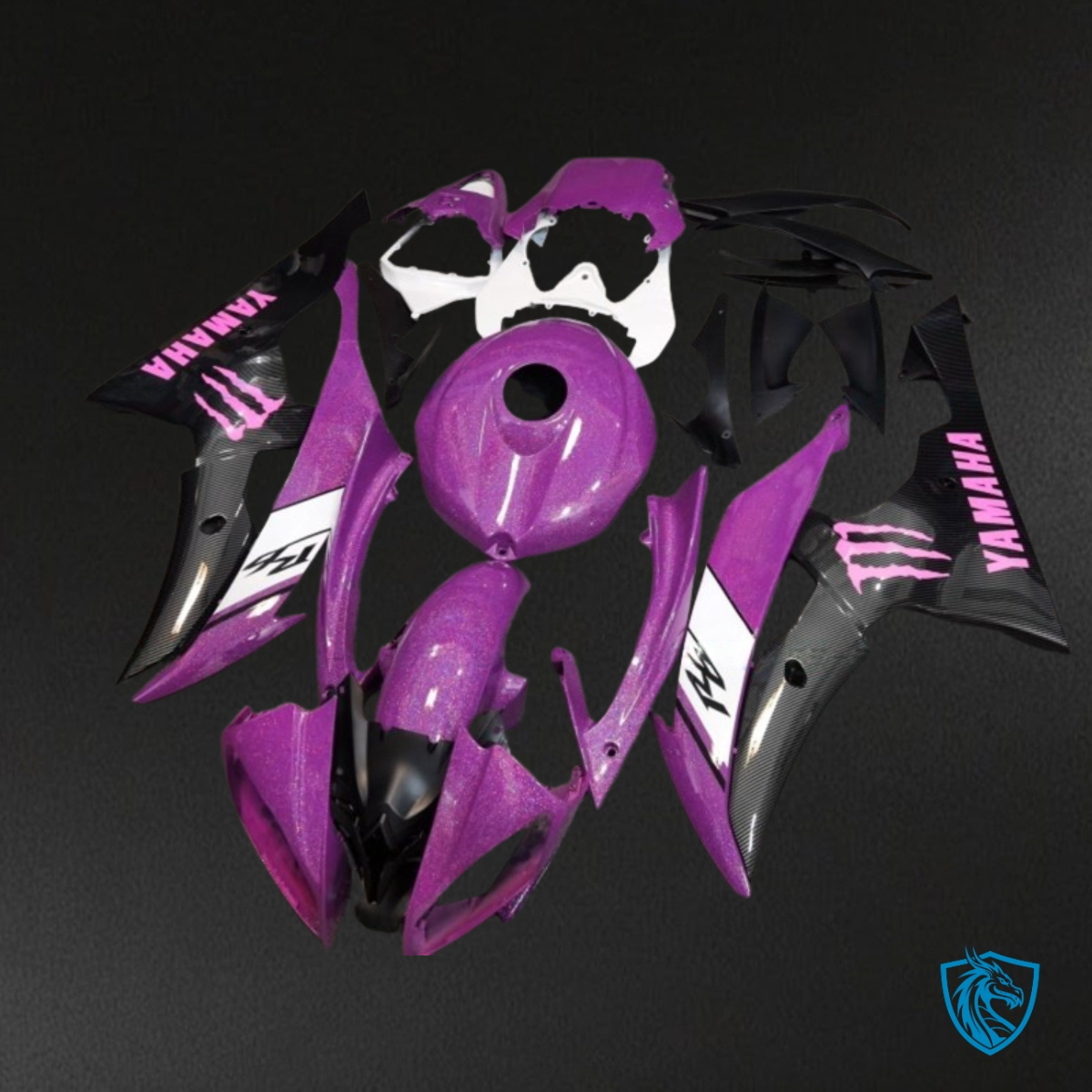 Yamaha YZF R6 (2008-2016) Pink, Black & White Fairing Kit - Aftermarket ABS Bodywork