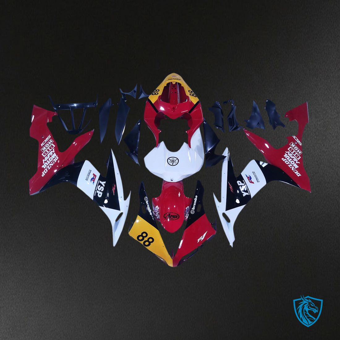 Yamaha YZF 1000 R1 (2004-2006) Red & White -  Custom ABS Fairing Set