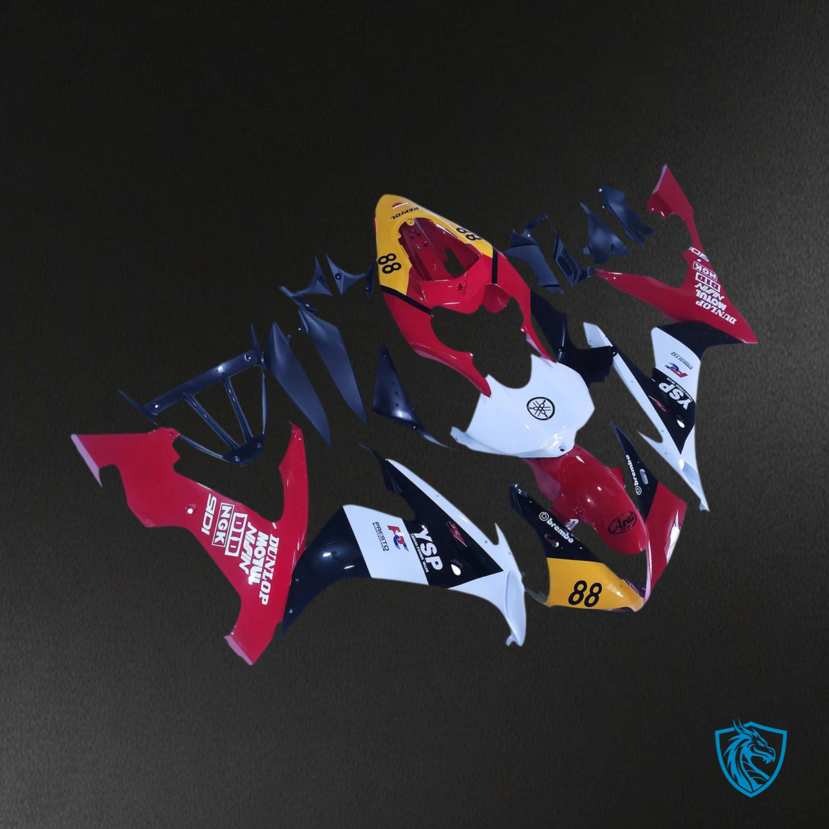 Yamaha YZF 1000 R1 (2004-2006) Red & White -  Custom ABS Fairing Set