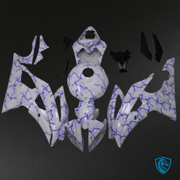 Yamaha YZF R6 (2008-2016) White & Blue Carbon Fabric Plastic Kit Fairing Kit | ABS Bodywork